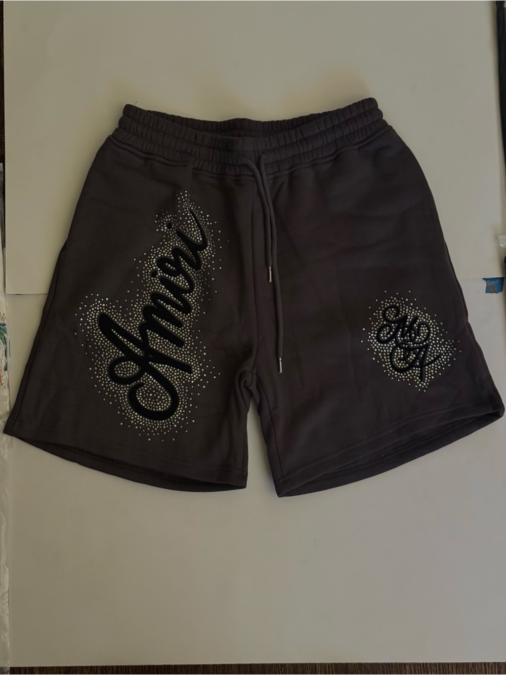 AMIRI Black Script-Embellished Athletic Shorts